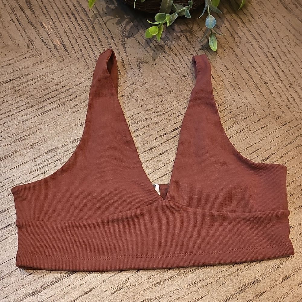 Brown B.P Ribbed Sports Bra Size L